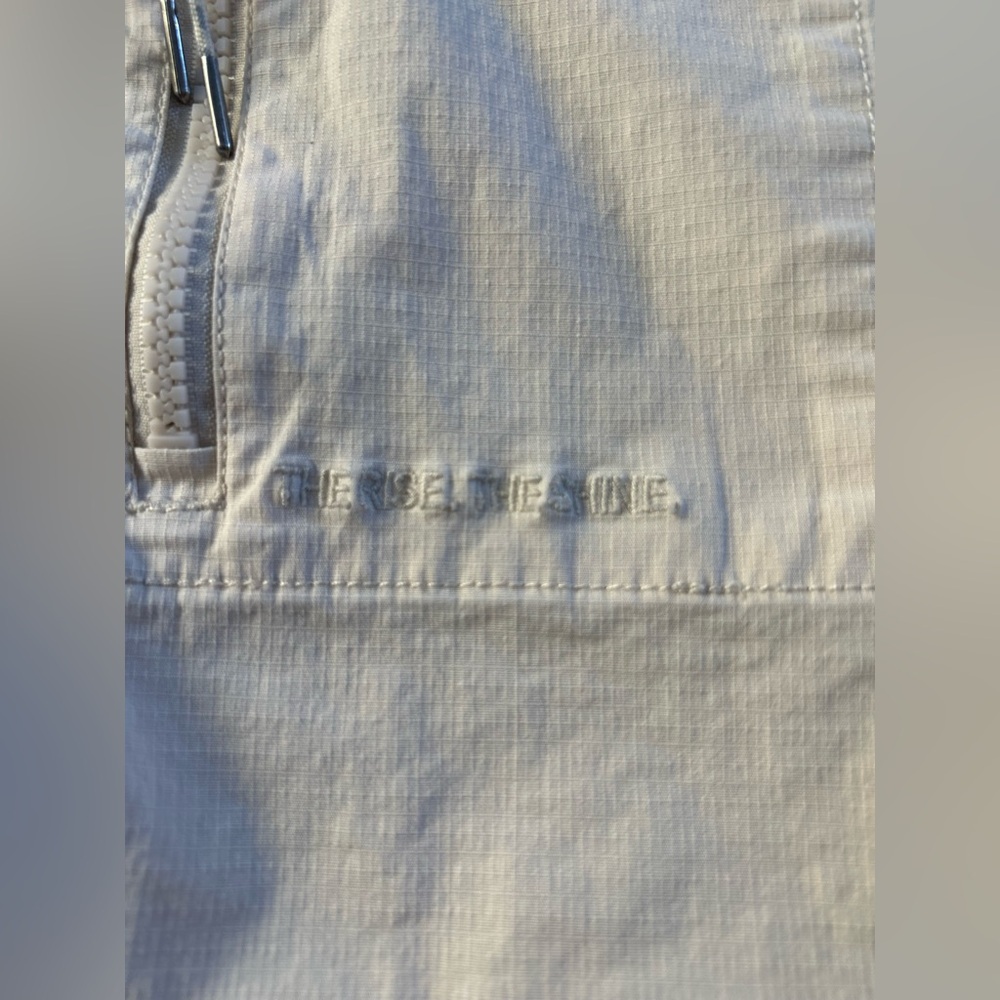 VOURI Vintage Cream Ripstop Utility Jacket with Hood Organic Cotton Cargo Pocket - Picture 6 of 14